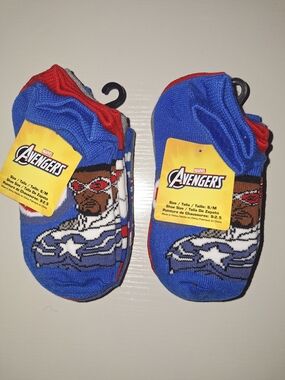 Marvel Avengers Captain America Crew Socks - Blue & Red